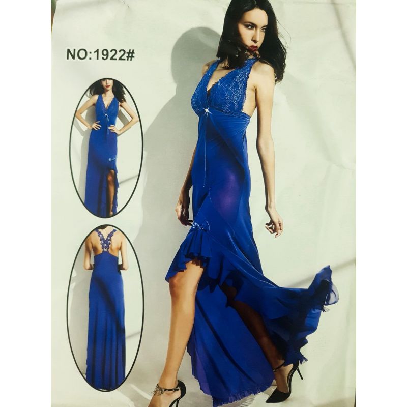 Stylish Blue Long Nightie For Womens